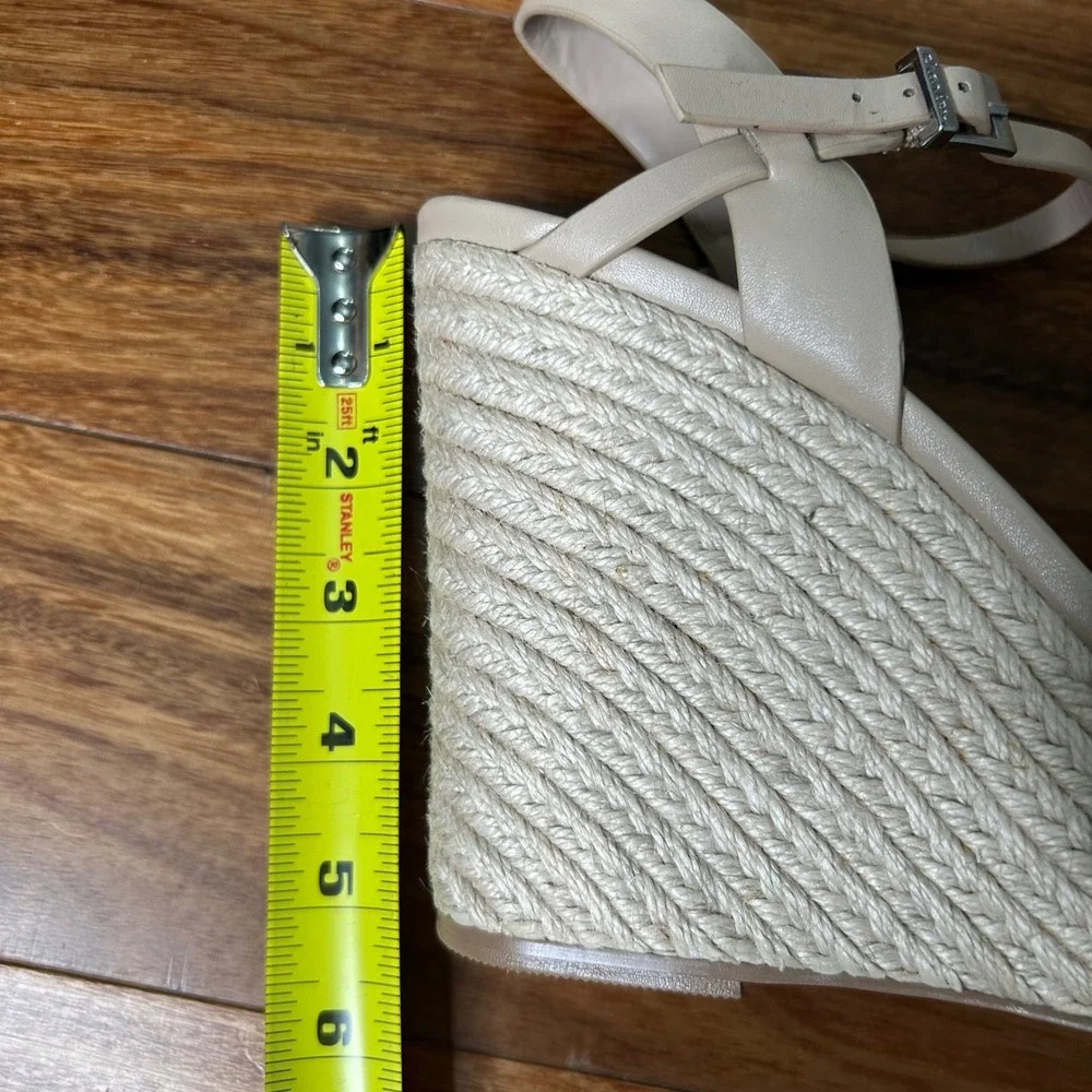 Charles by Charles David Womens Beige Neon Yellow Espadrille Platform Wedges
